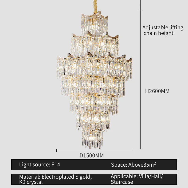 Afralia™ Modern Crystal Chandelier | Luxury Living Room Diningroom Bedroom Lamp