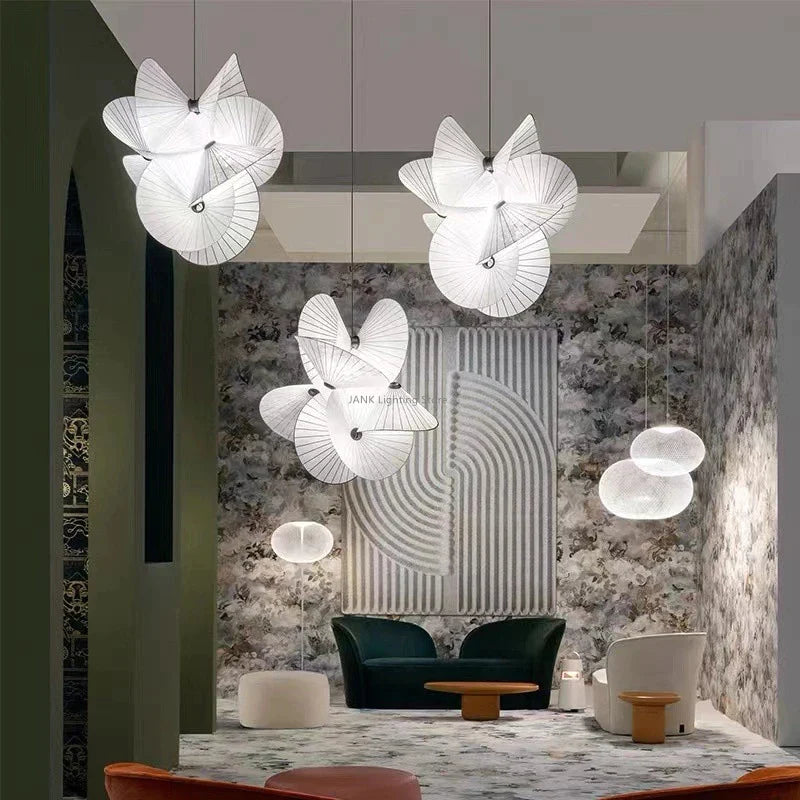 Afralia™ Serpentine White Fabric Pendant Light for Home and Office Decor