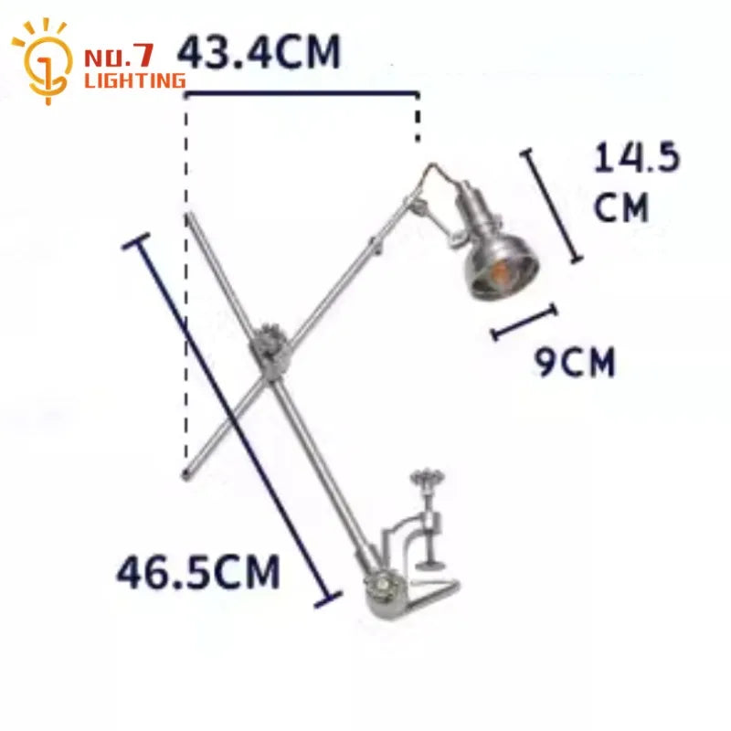 Afralia™ Vintage Swing Arm Table Lamp LED E14 Retro Flexible Desk Light