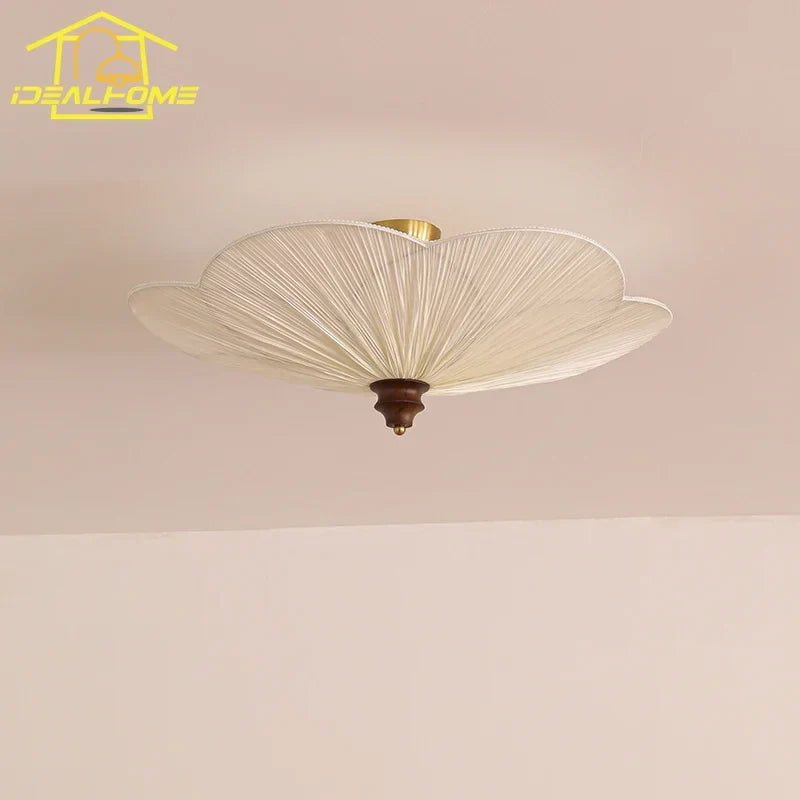 Afralia™ Plum Blossom LED Solid Wood Ceiling Lamp for Bedroom Living Room