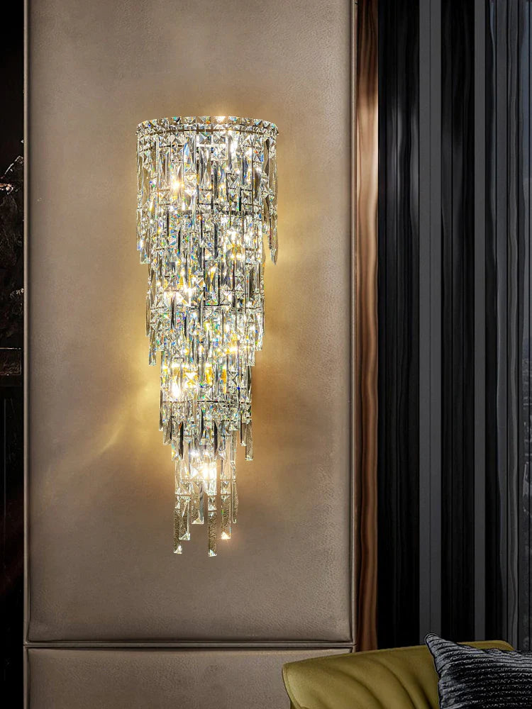 Afralia™ Luxury Crystal Wall Light for Living Room Bedroom, High-End Indoor Night Lighting