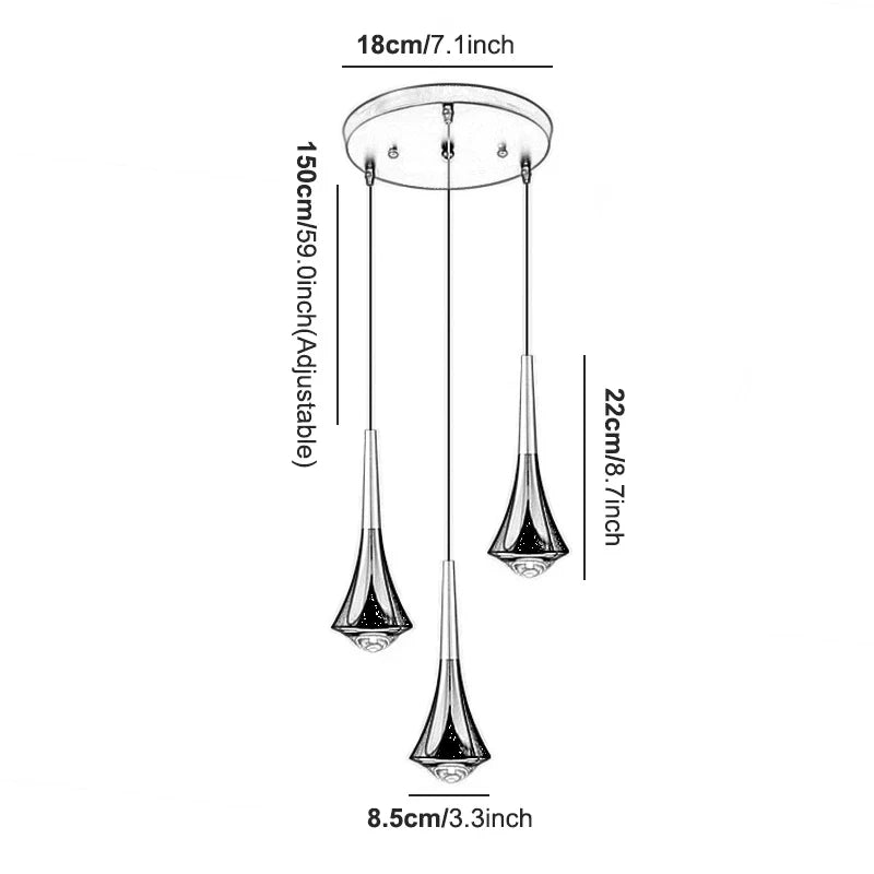 Afralia™ Nordic Lodes Rain Drop Pendant Light for Bedroom and Living Room Decor