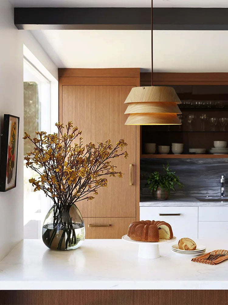 Afralia™ Solid Wood Pendant Lights LED E27 Minimalist Design for Kitchen, Dining Room & Restaurant