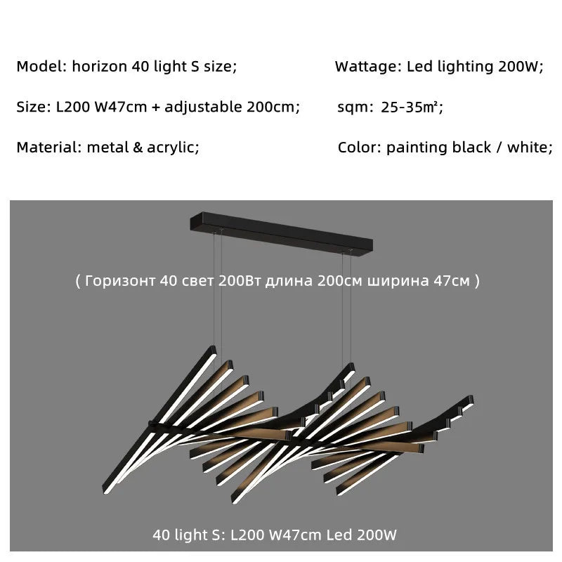Afralia™ Modern Luxury LED Chandelier Adjustable Pendant Light Black/White Metal