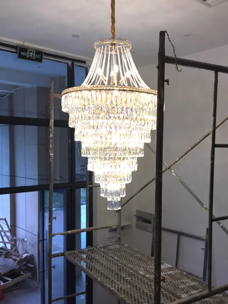 Afralia™ Crystal Luxury Chandelier for Hotel Lobby, Living Room, Villa Decor