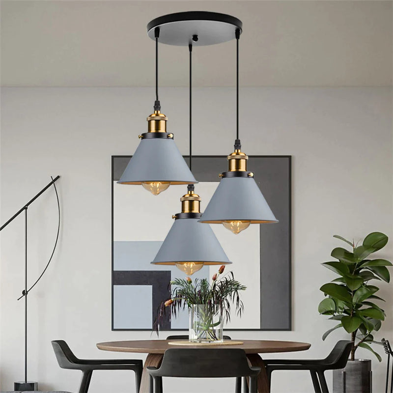 Afralia™ Retro Loft Pendant Light for Kitchen Dining Bedroom E27