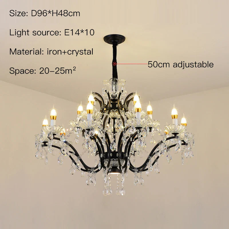 Afralia™ Crystal Candle Chandelier Lighting: Farmhouse Dining Kitchen Pendant Lamp