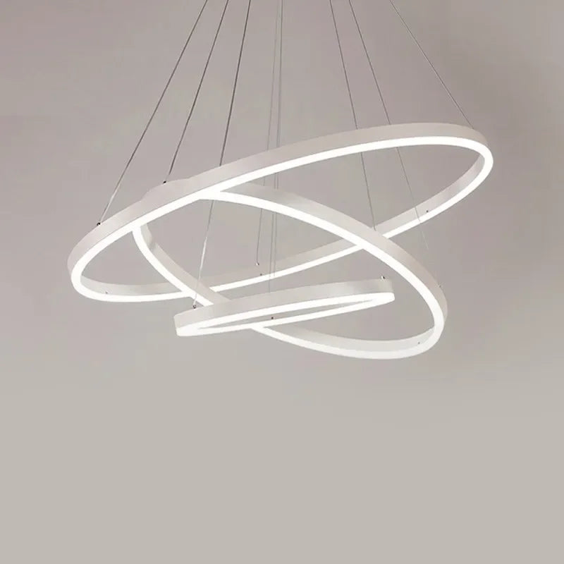 Afralia™ LED Circle Pendant for Living Room Dining Decor with Remote Control