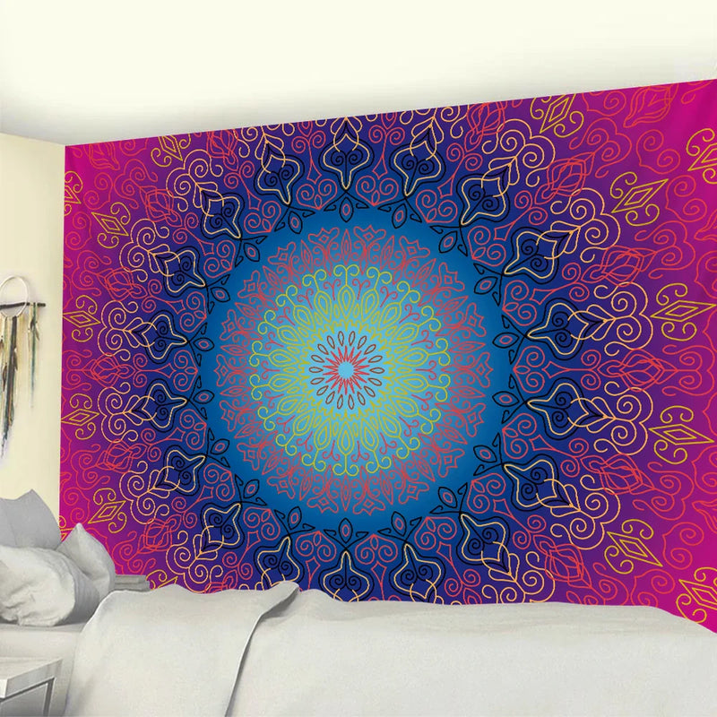 Afralia™ Mandala Psychedelic Tapestry: Boho Yoga Mat & Room Wall Decor