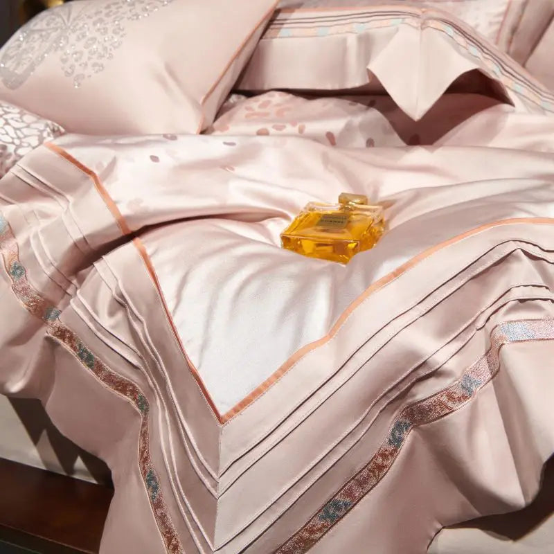 Afralia™ Leopard Print Jacquard 1000TC Egyptian Cotton Bedding Set