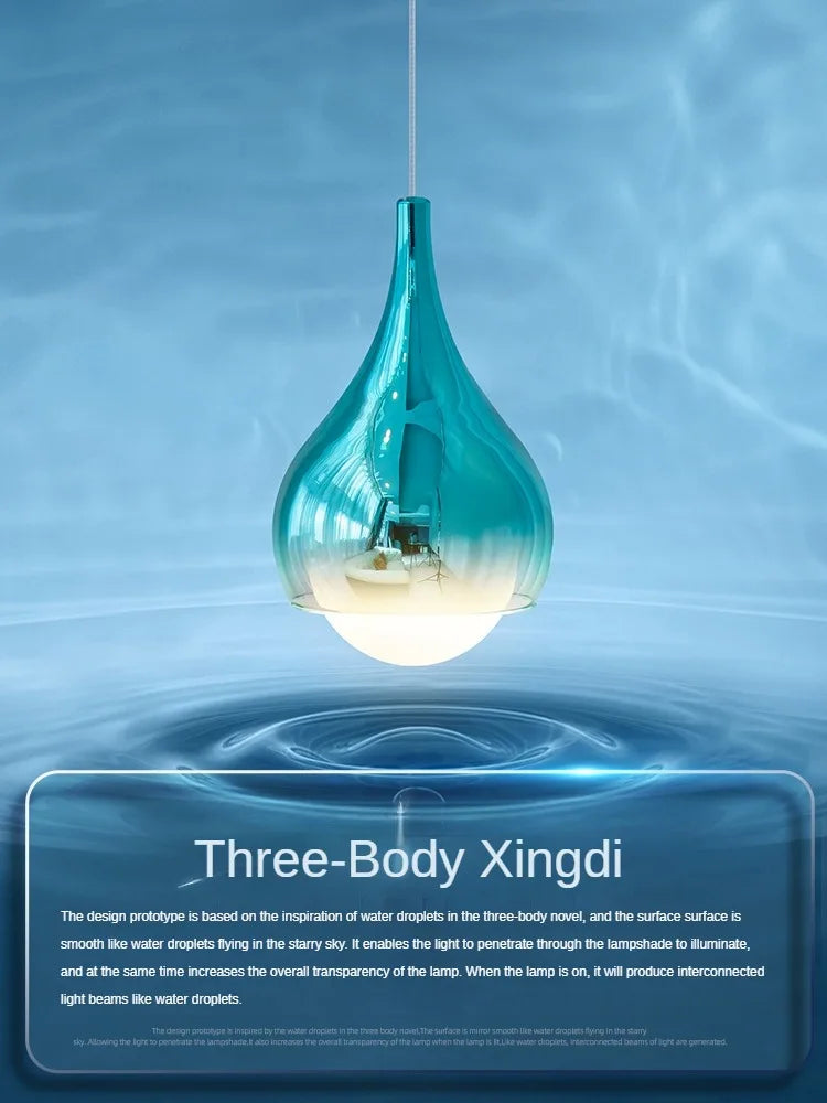 Afralia™ LED Water Droplet Ceiling Chandelier - Modern Bedroom Pendant Lamp