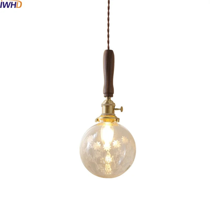 Afralia™ Copper Glass Pendant Lights Modern LED Hanging Lamp for Kitchen, Bedroom, Living Room