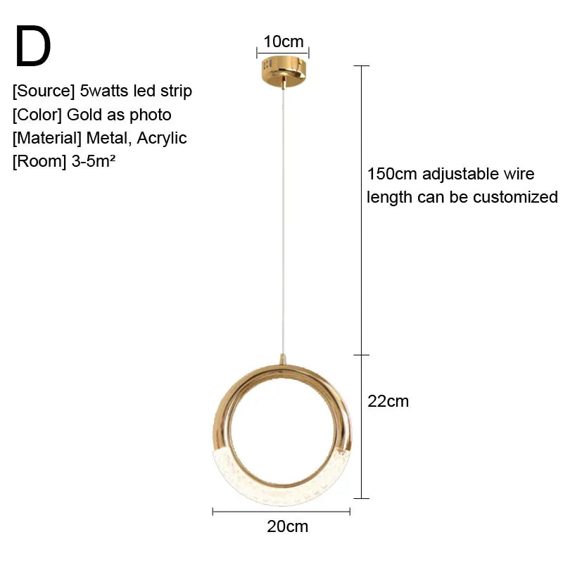 Afralia™ Gold Nordic Pendant Lights Indoor Kitchen Dining Room Home Decor