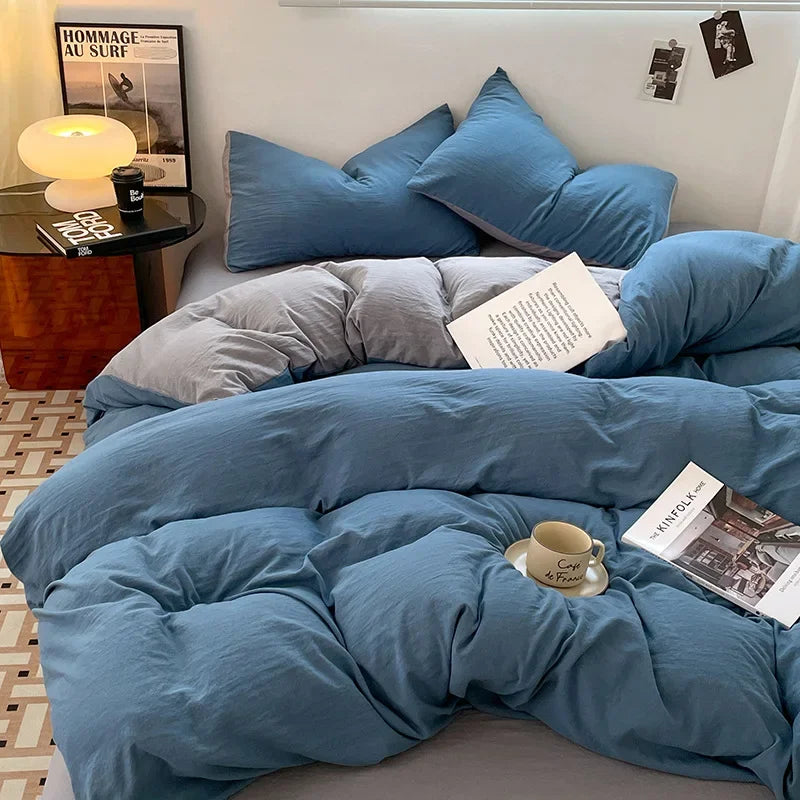 Afralia™ Cotton Bedding Set: Soft Duvet Sheets, Pillowcases, Comforter Set - All Seasons Comfort