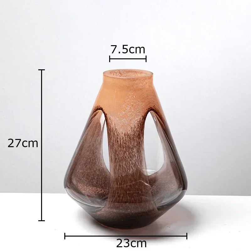 Afralia™ Dual Color Glass Vase for Hydroponics & Floral Arrangement