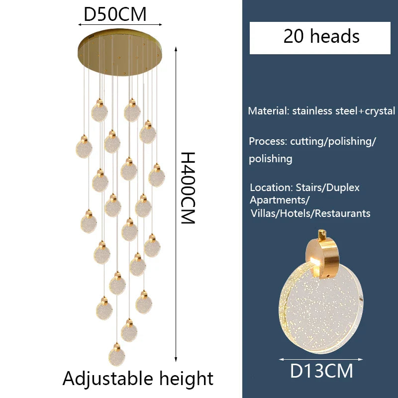 Afralia™ Crystal LED Chandelier for Modern Living Room Decor