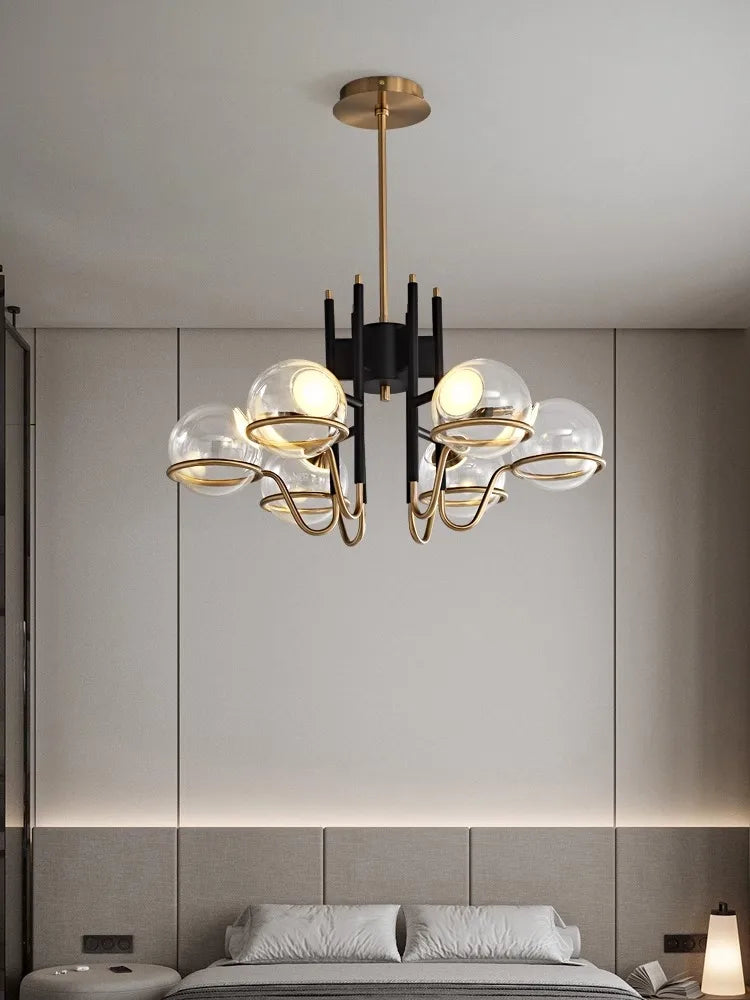 Afralia™ Luxury Glass Ball Chandelier Lights - Modern Decor for Bedroom