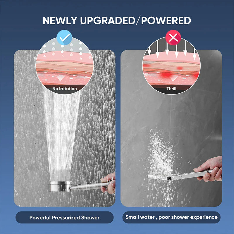 Afralia™ Stainless Steel Hand Held Shower Head for Bath, Water Saving Sprayer, Bathroom Accessories