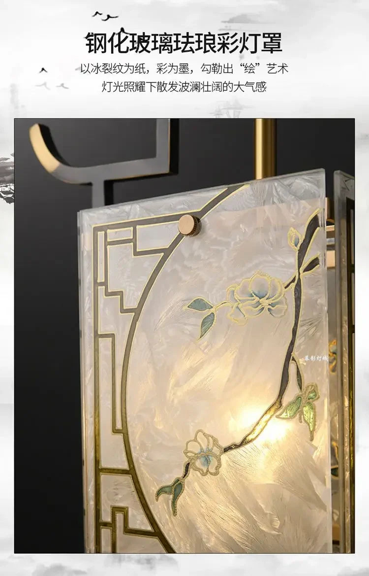Afralia™ Chinese-Style Copper Decorative Hall Bedroom Bedside Balcony Bar