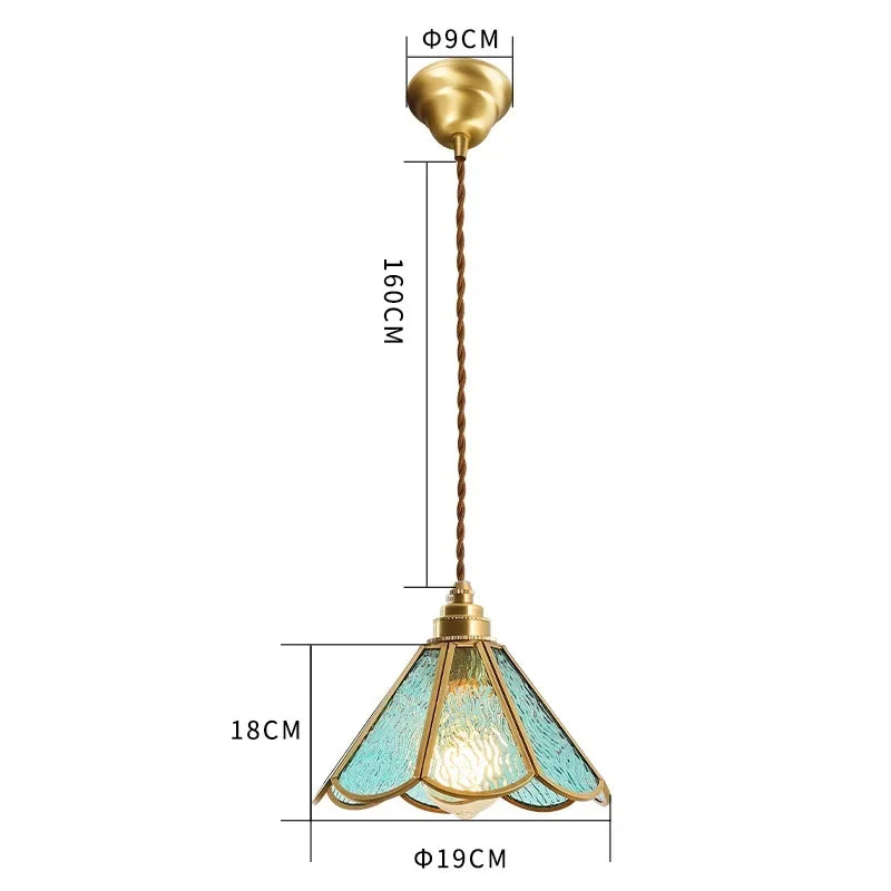 Vintage Pendant Lamp for Bedroom Bar Cafe Glass Copper LED Pendant Lights by Afralia™