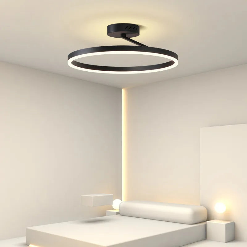 Afralia™ Modern Dimmable LED Pendant Chandelier for Bedroom and Living Room