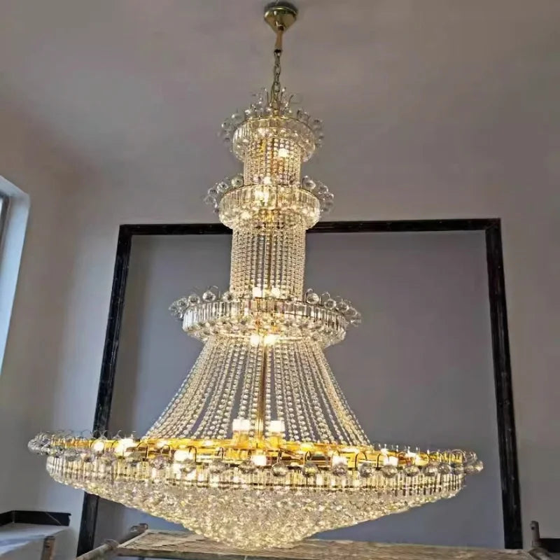 Afralia™ European-Style Crystal Chandelier for Luxury Living Room, Staircase, and High Ceilings