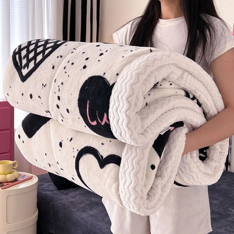 Afralia™ Plush Velvet Lamb Wool Blanket - Cozy 3-Layer Warmth for Home, Adults