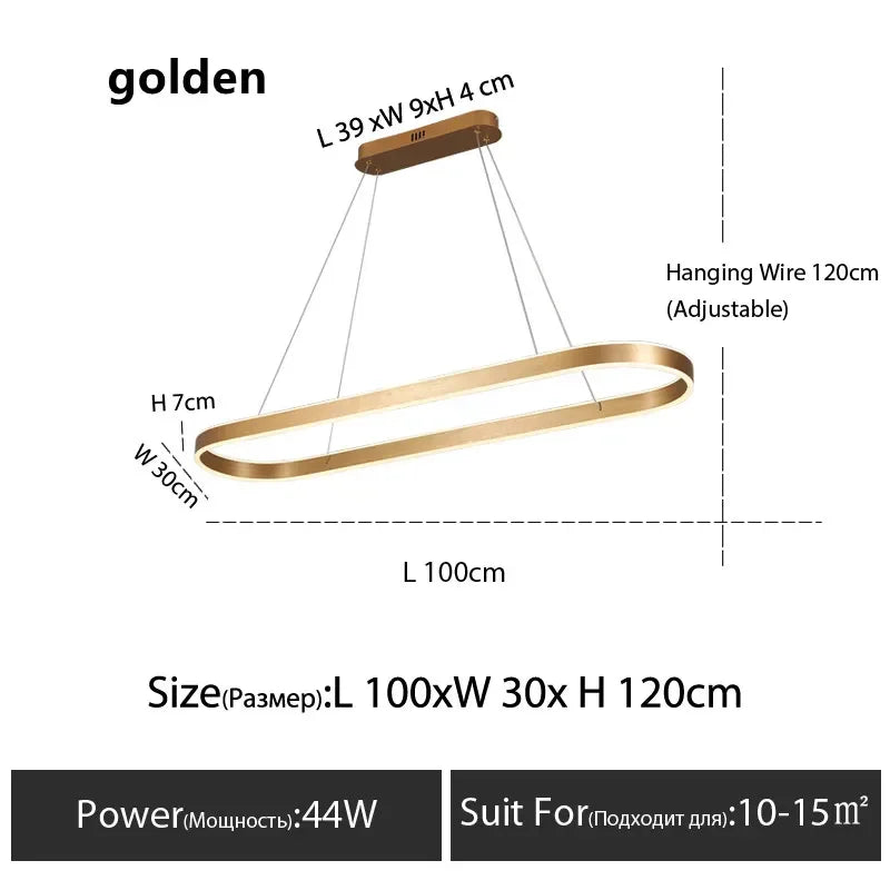 Afralia™ Modern Dimmable Ring Pendant Lamps for Kitchen Office Dining Room Lighting