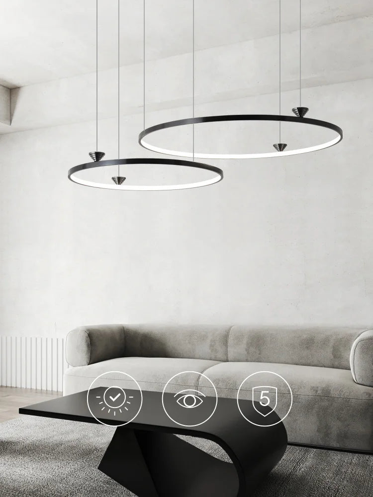 Afralia™ Modern Italian Style LED Annular Chandelier for Living Room Dining Bedroom