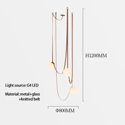 Afralia™ Nordic Glass Ball LED Pendant Chandelier for Home Decor