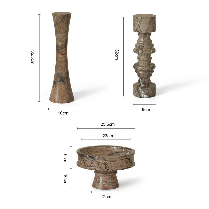 Afralia™ Marble Candle Holders: Wedding Dinning Party Decor Candlesticks