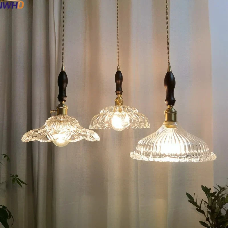 Afralia™ Modern Wood Handle LED Pendant Light for Dining Room, Balcony, Kitchen