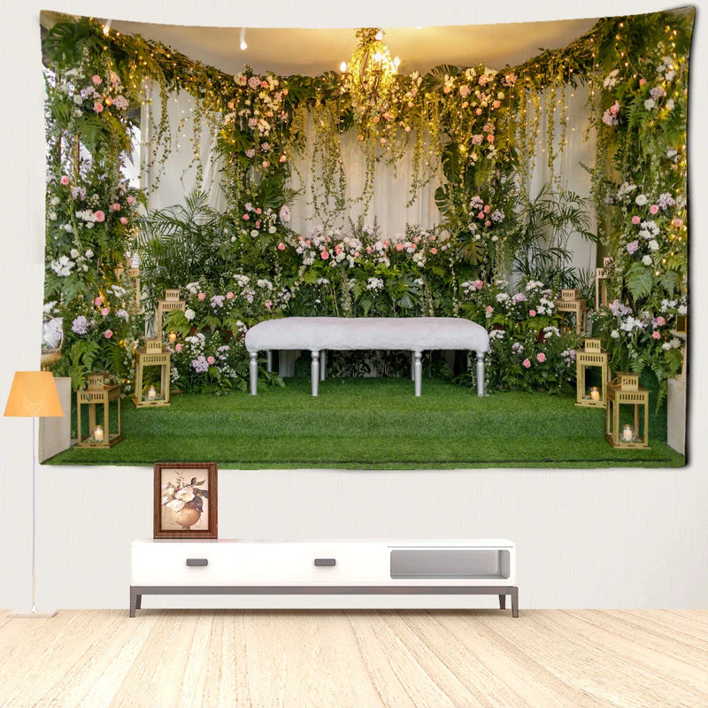 Afralia™ Garden Landscape Tapestry Wall Hanging Natural Boho Home Decor Scenery Art