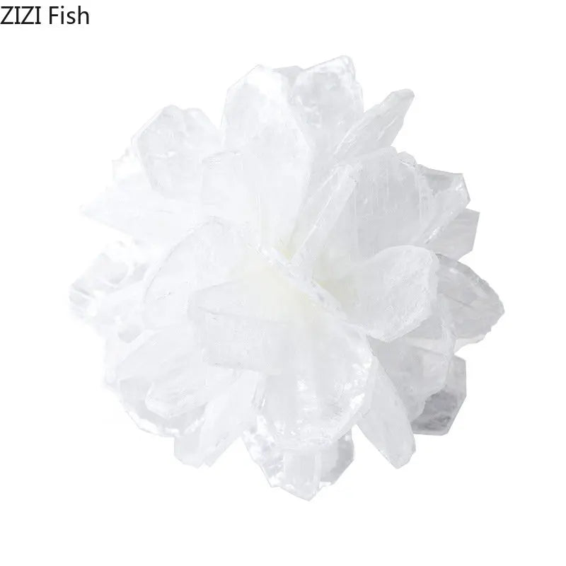 Afralia™ White Ore Flower Gypsum Statue Decorative Figurines