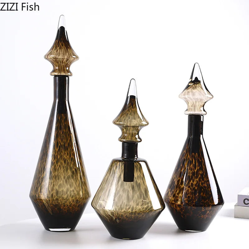 Afralia™ Leopard Print Glass Vase: Creative Flower Arrangement for Aesthetic Room Decor