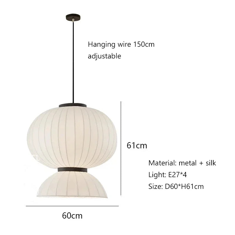 Afralia™ Silk LED Chandelier: Nordic Minimalist Pendant Light for Dining Room, Bedroom, Bar