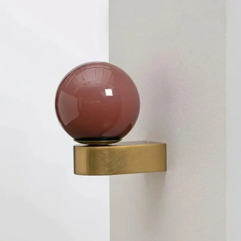 Afralia™ Colored Ball Glass Wall Lamp for Bedroom with Modern Nordic Design