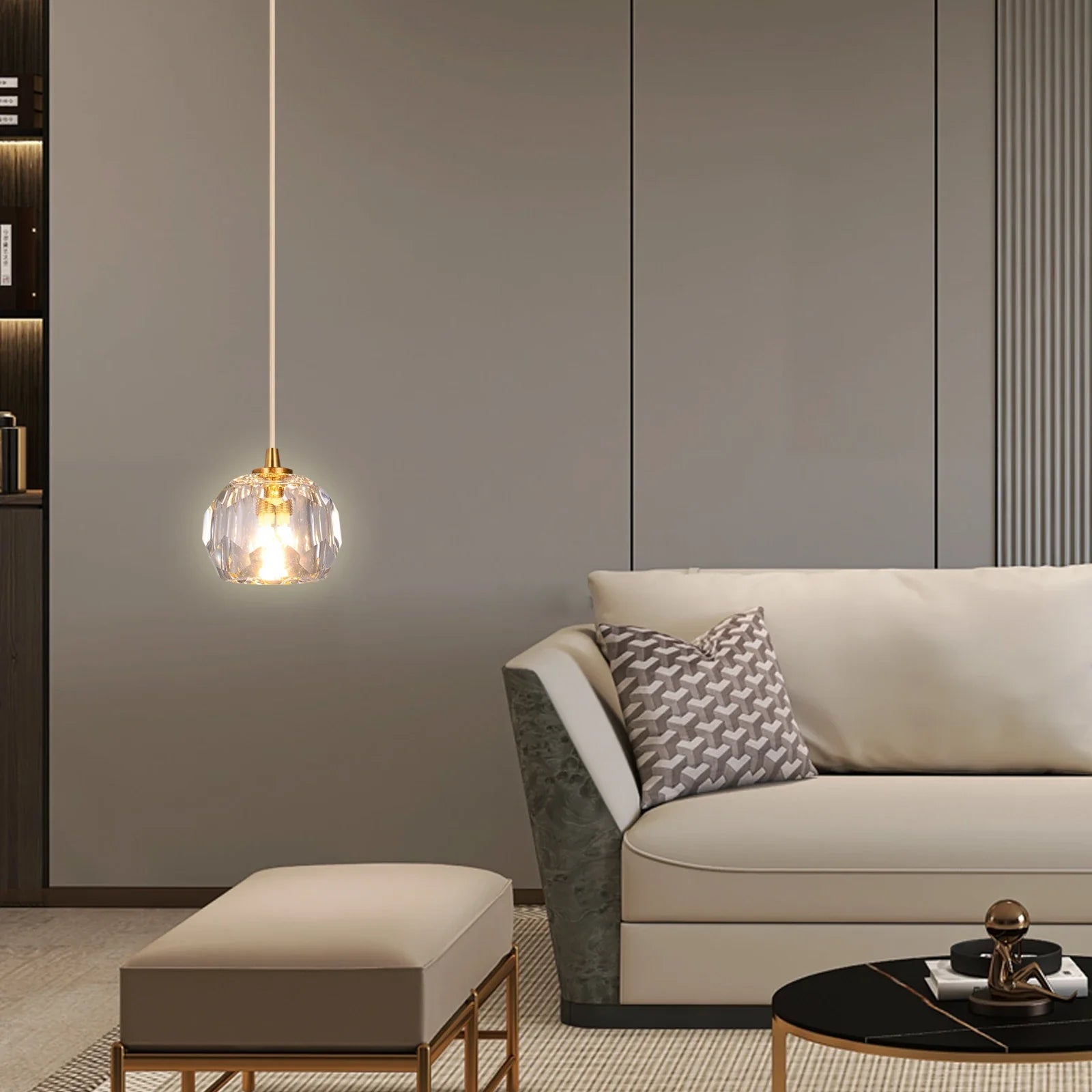 Afralia™ Crystal LED Ceiling Chandelier for Kitchen Island, Living Room, Dining Room Lighting