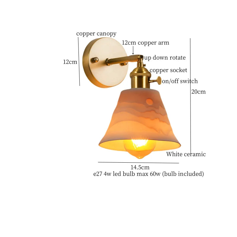 Afralia™ Ceramic LED Wall Sconce - Vintage White, Nordic Minimalism