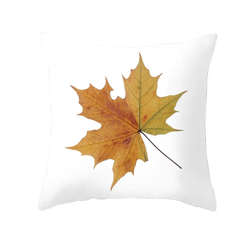 Afralia™ Autumn Maple Leaves Pillow Cases Short Plush Cushion Cover Sofa Pillowslip