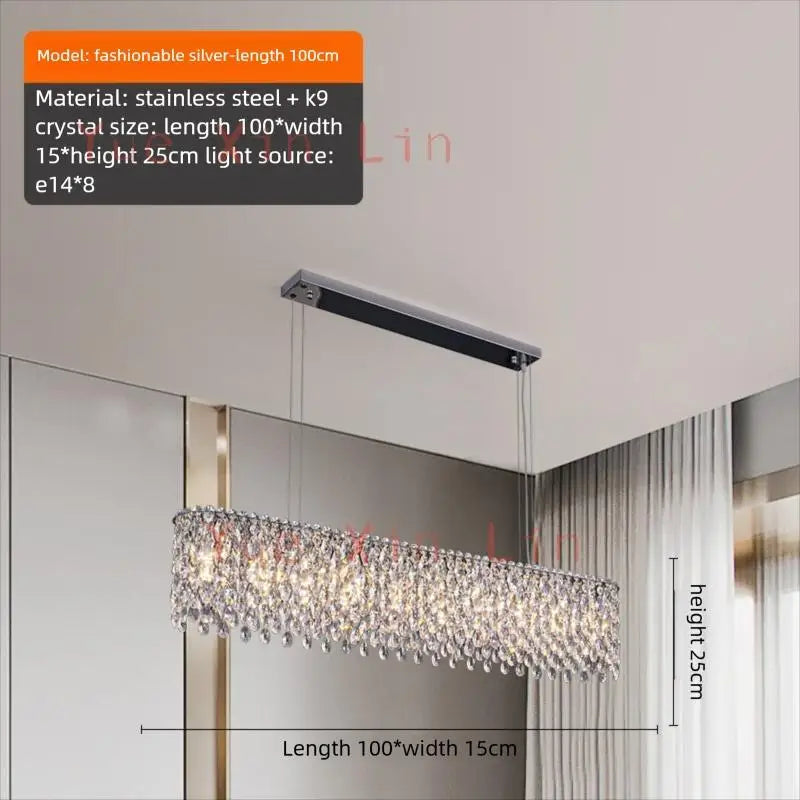 Afralia™ Nordic Crystal Chandelier LED Pendant Light for Living Room, Dining Room, and Bedroom