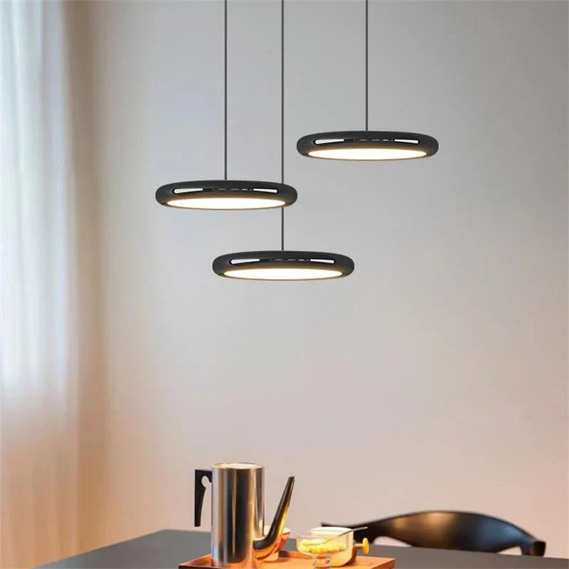 Afralia™ Black Finish LED Pendant Lights for Home Decoration Indoor Lighting