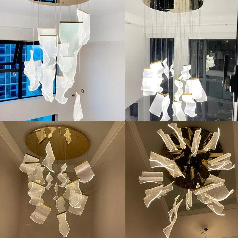 Afralia™ Modern LED Chandeliers for Home Decor & Villa, Living Dining Room Pendant Lights