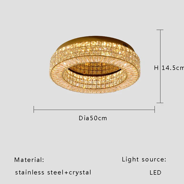 Afralia™ Crystal Two Tier Ceiling Chandelier LED Lighting for Bedroom & Living Room