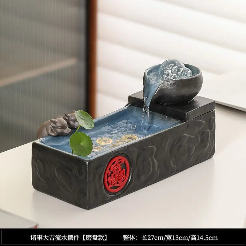 Afralia™ Feng Shui Ball Water Fountain Ornaments - Prosperity Home Decor