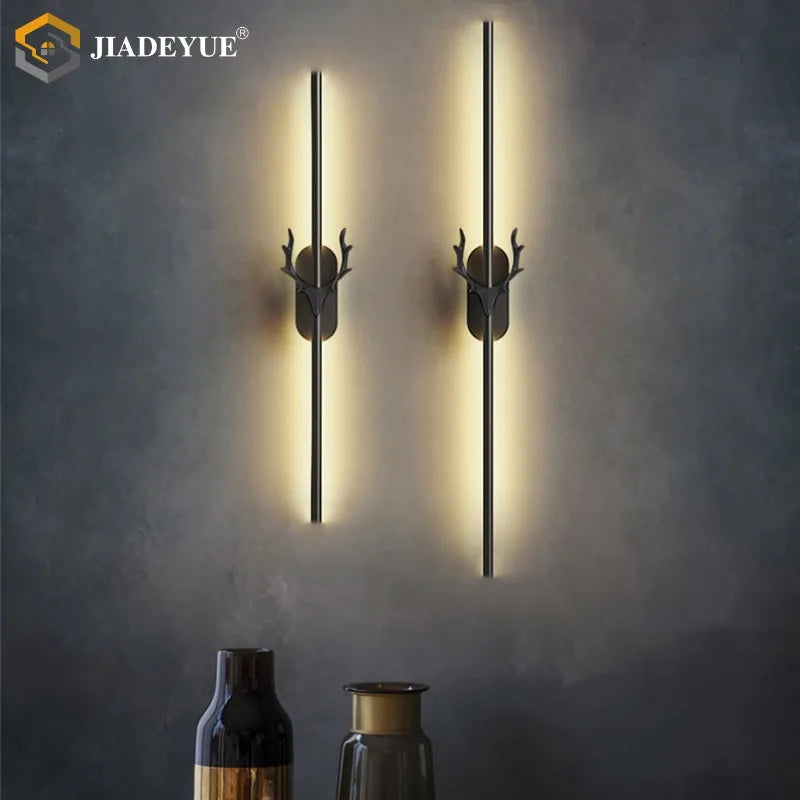 Afralia™ Deer Horn LED Wall Lamp for Staircase & Bedroom Decor