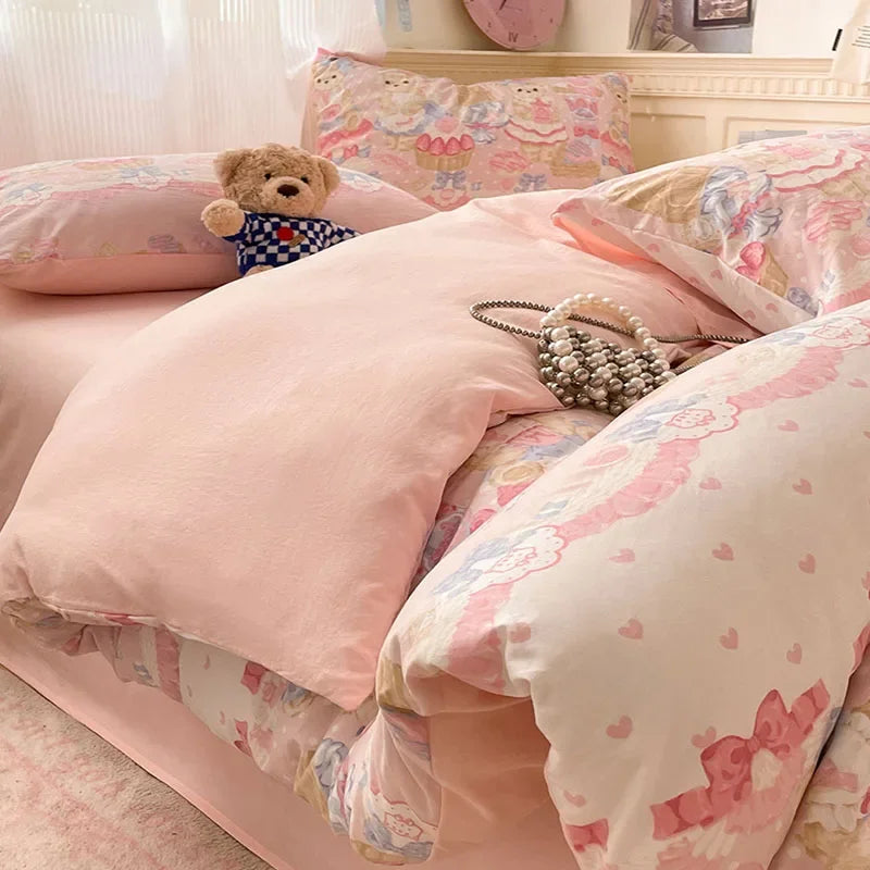 Afralia™ Patterned Fitted Sheet Comforter Set - Soft Bedding for Adults & Children