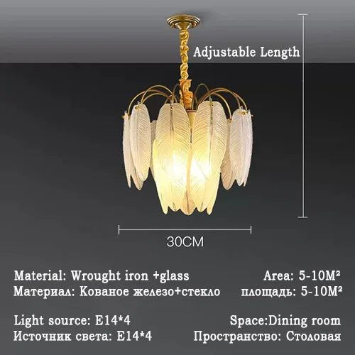 Nordic Feather Chandelier by Afralia™ - Modern LED Pendant Lamp for Home Living Room