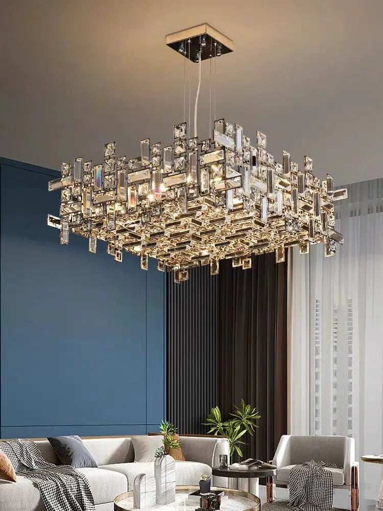 Afralia™ Modern Crystal Chandelier: Elegant Lighting Fixtures for Living, Dining, and Bedroom