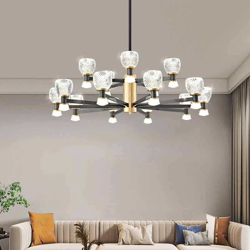 Afralia™ Post-Modern Living Room Chandelier: Creative & Warm Lighting for Luxurious Home Decor